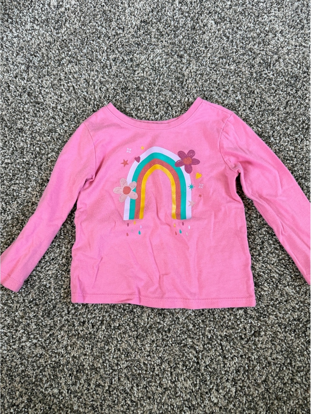 Garanimals Baby Toddler Girl pink long sleeve rainbow top Size 18 months